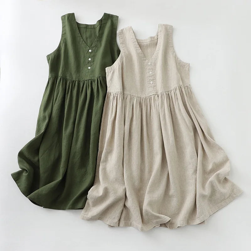 Signature Cotton Linen Midi Dress