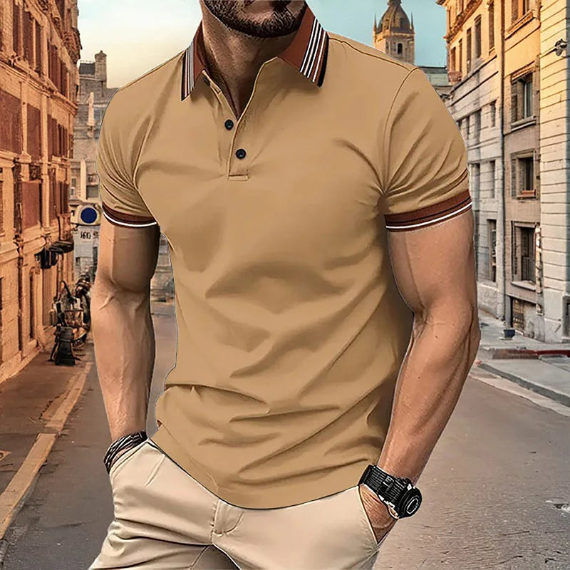 Lightweight Men’s Summer Polo – Breathable, Button-Collar Casual Top-HighTouch