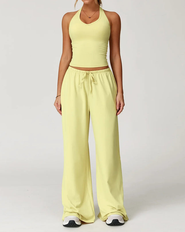 Women’s Hollow-Back Tank & High-Waist Drawstring Pants