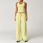 Women’s Hollow-Back Tank & High-Waist Drawstring Pants-HighTouch