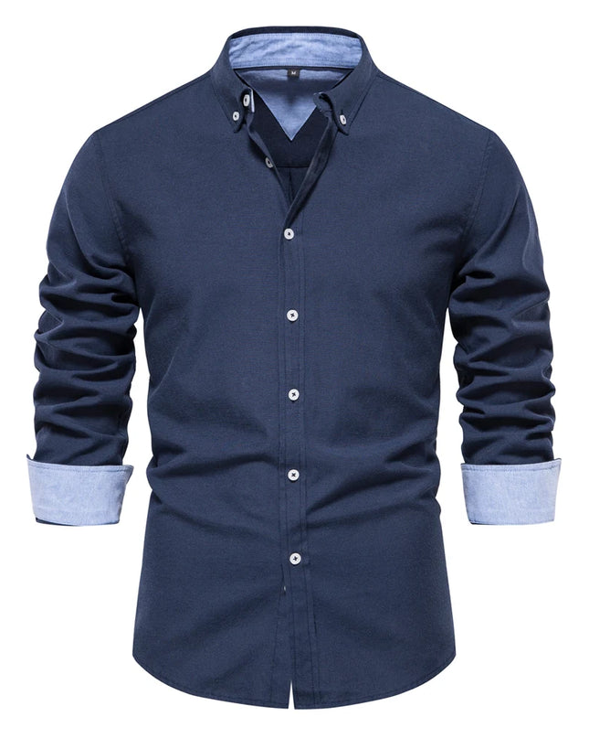 AIOPESON Men’s Cotton Oxford Shirt