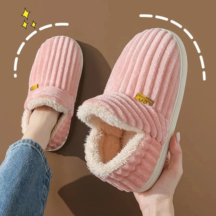 Unisex Plush Fur Slide Slippers – Warm Ankle Soft-Sole Indoor Fashion