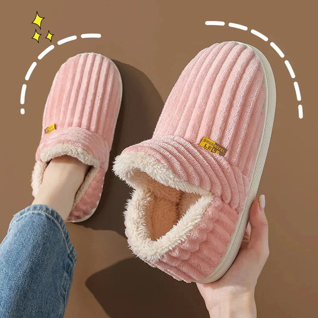 Unisex Plush Fur Slide Slippers – Warm Ankle Soft-Sole Indoor Fashion