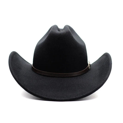 Classic Vintage Western Cowboy Hat – Leather Wide Brim Adjustable