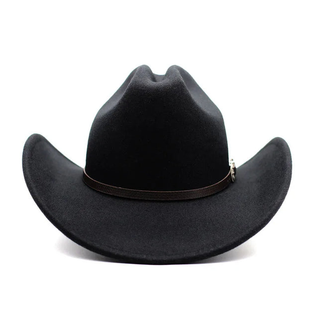 Classic Vintage Western Cowboy Hat – Leather Wide Brim Adjustable