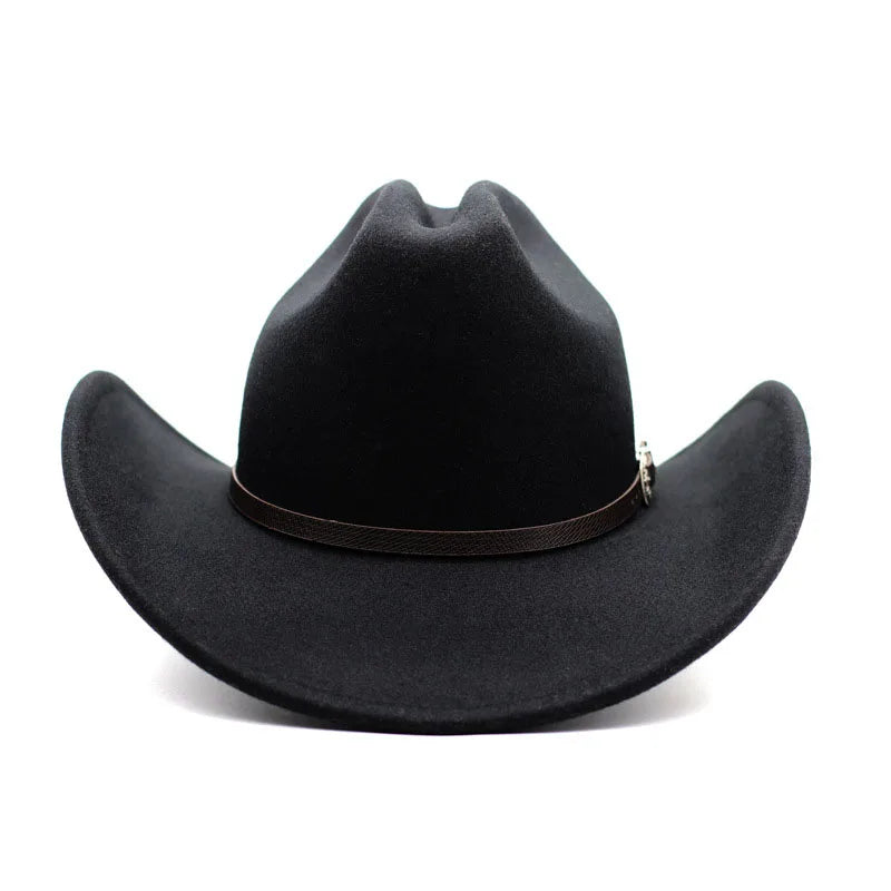 Classic Vintage Western Cowboy Hat – Leather Wide Brim Adjustable-HighTouch