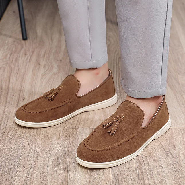 Luxury Suede & Leather Loafers – Men’s Slip-On Driving