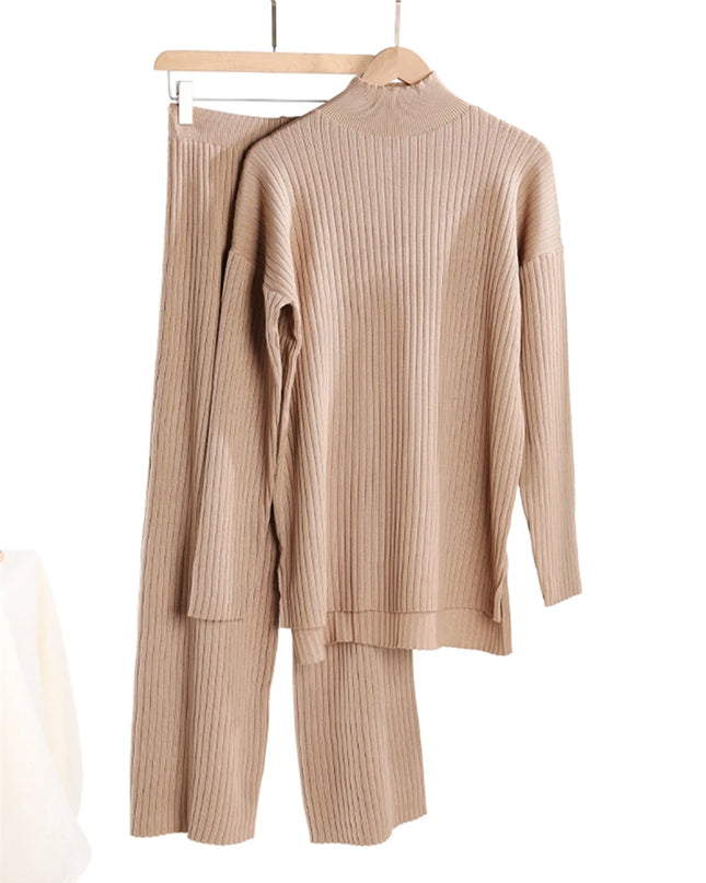 Women’s Knit Turtleneck Tracksuit Set