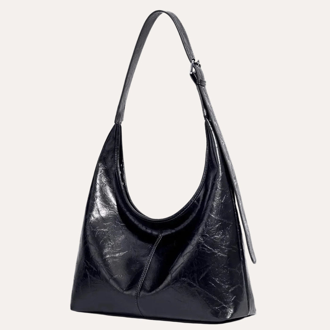 Sable Hobo Bag - Distressed PU Leather Shoulder Bag with Bonus Pouch