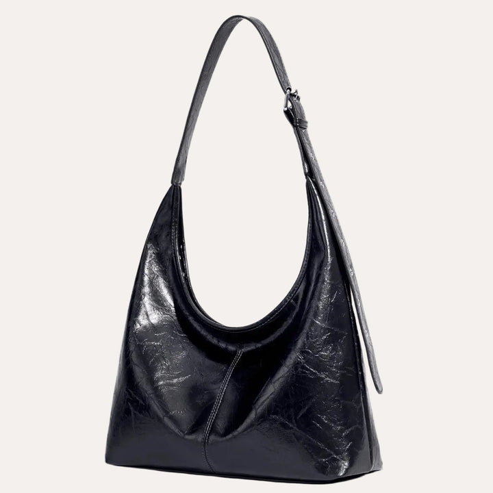 Sable Hobo Bag - Distressed PU Leather Shoulder Bag with Bonus Pouch
