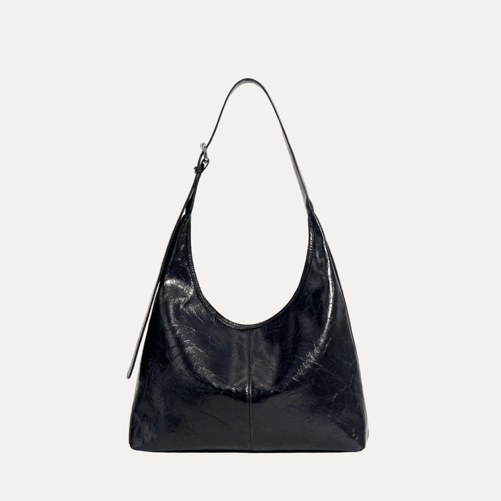 Sable Hobo Bag - Distressed PU Leather Shoulder Bag with Bonus Pouch