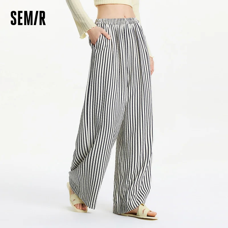 Effortless Striped Wide-Leg Palazzo Pants – Lazy-Chic & Comfort-Driven
