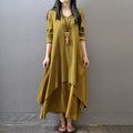 Spring autumn Women Maxi Dresses Casual Full Sleeve