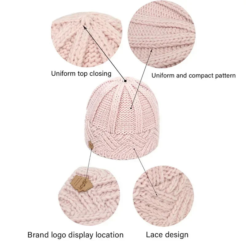 Korean Thick Knit Beanie for Women