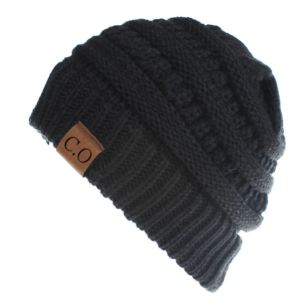 Soft Stretch Knit Messy Bun Beanie-HighTouch