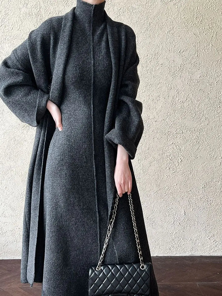 Women’s Knit Dress & Long Cardigan Set-HighTouch