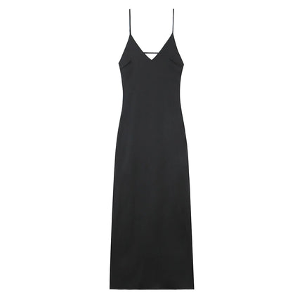 V‑Neck Sling Maxi Dress – Elegant Loose Fit Summer Dress