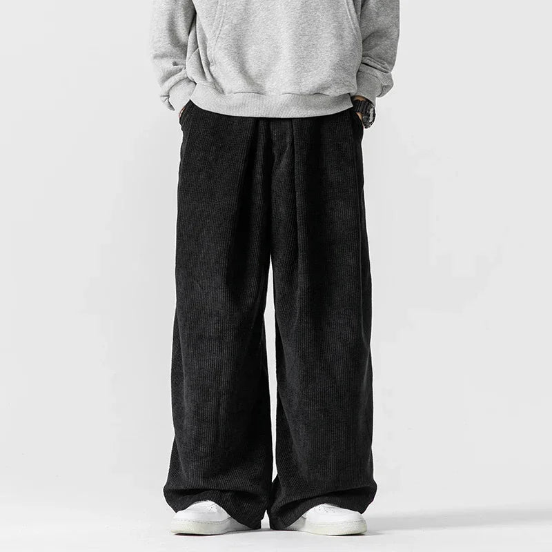 Men's Wide-Leg Corduroy Pants – 90s Style