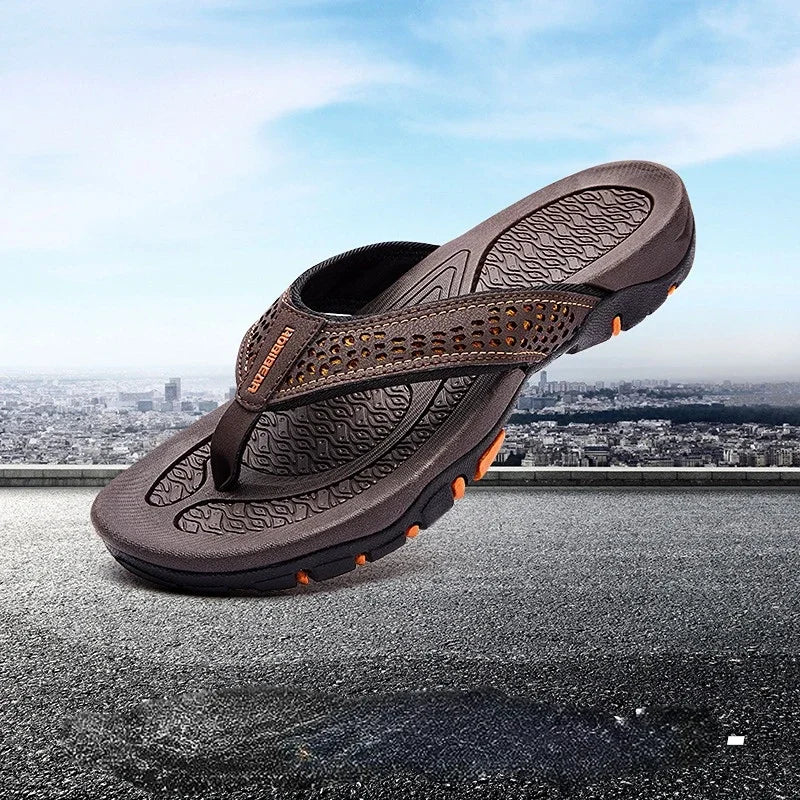 Men’s Non-Slip Rubber Flip Flops – Lightweight & Quick-Dry Comfort-HighTouch