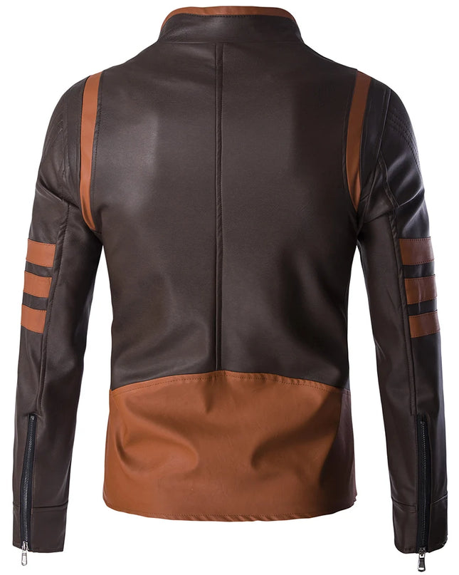 Men's Logan Wolverine Style PU Leather Bomber Jacket