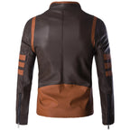 Men's Logan Wolverine Style PU Leather Bomber Jacket-HighTouch