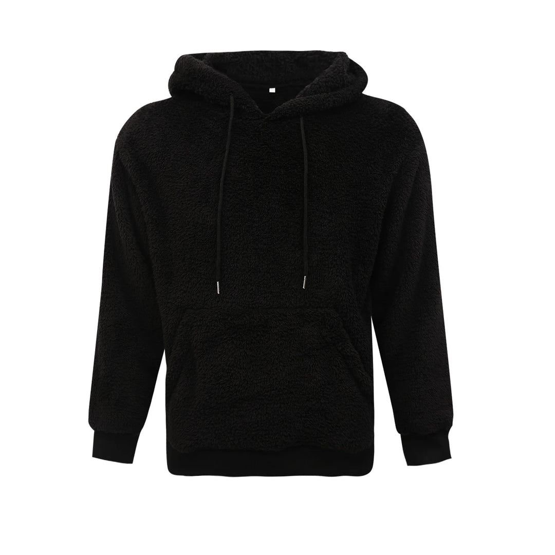 Men's Sherpa Fuzzy Pullover Hoodie-HighTouch