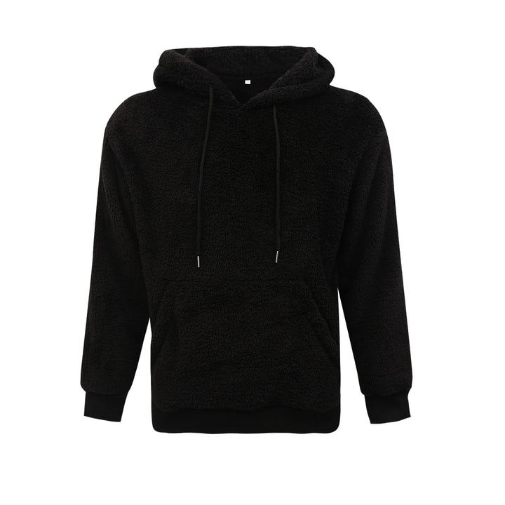 Men's Sherpa Fuzzy Pullover Hoodie-HighTouch