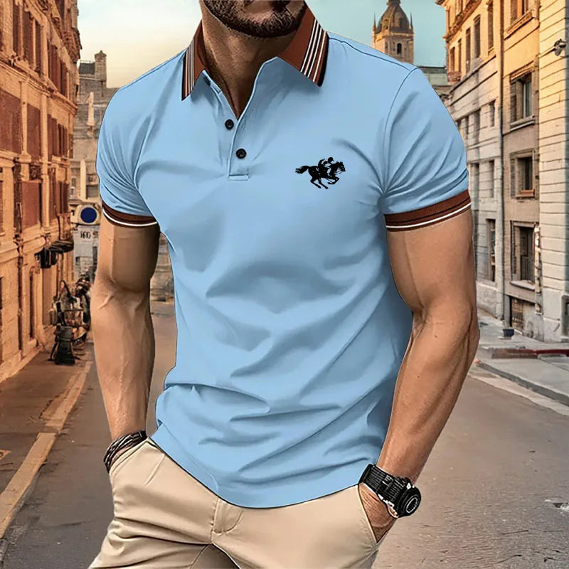 Lightweight Men’s Summer Polo – Breathable, Button-Collar Casual Top-HighTouch