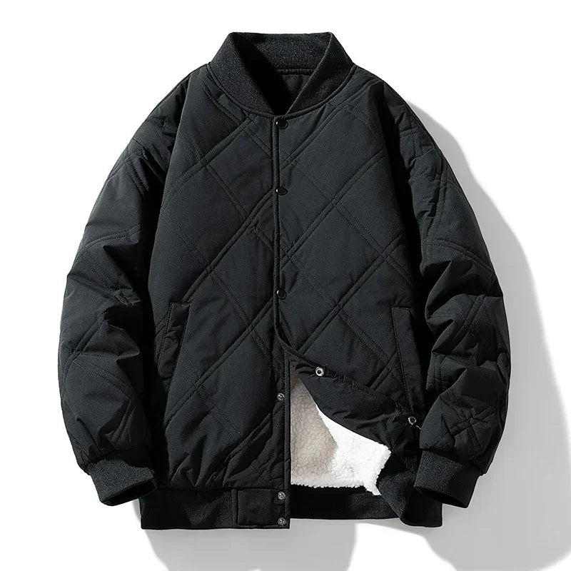 Men's Fleece-Lined Quilted Bomber Jacket