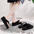 Women Fashion Wedge Flip Flops Summer Platform Shoes