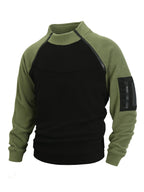Stand-Up Collar Fitted Long-Sleeve Pullover Hoodie for Men-HighTouch