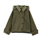 Men’s Hooded Lapel Single-Breasted Short Trench Coat-HighTouch