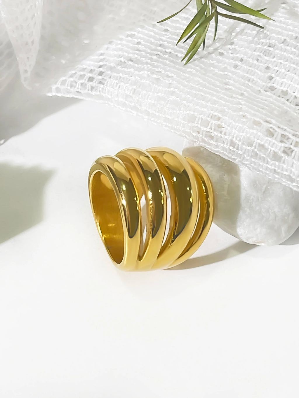 Gold Colour Dome Ring hunky Statement Ring UK