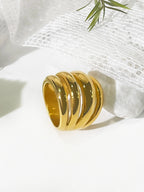 Gold Colour Dome Ring hunky Statement Ring UK-HighTouch