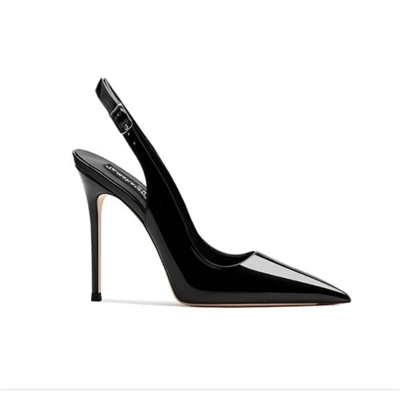 Metallic Strappy Stiletto Sandals – Glamour & Shine-HighTouch