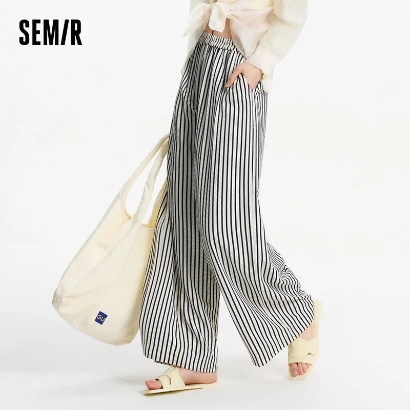 Effortless Striped Wide-Leg Palazzo Pants – Lazy-Chic & Comfort-Driven
