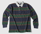 Heavyweight Striped Long-Sleeve Collared Tee – Autumn / Winter Men’s Stand Fit-HighTouch