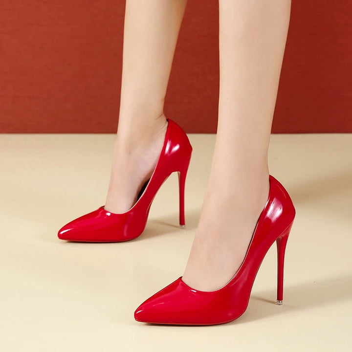 Women's 12 cm Patent Stiletto High Heels-HighTouch