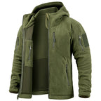 Tactical Hooded Fleece Jacket Men – Warm Military Multi-Pocket Winter Coat-HighTouch