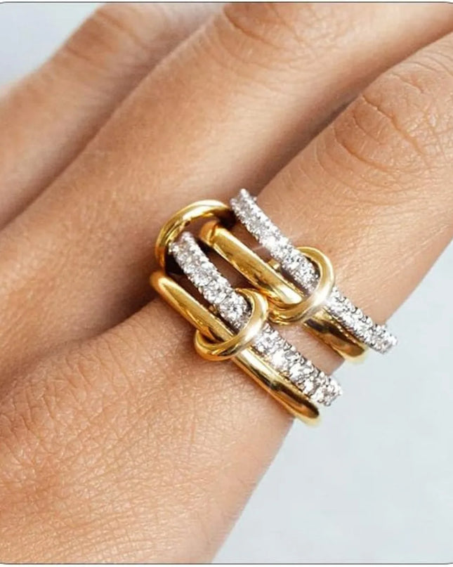 Two-Tone Hypoallergenic Copper Stackable Ring Set