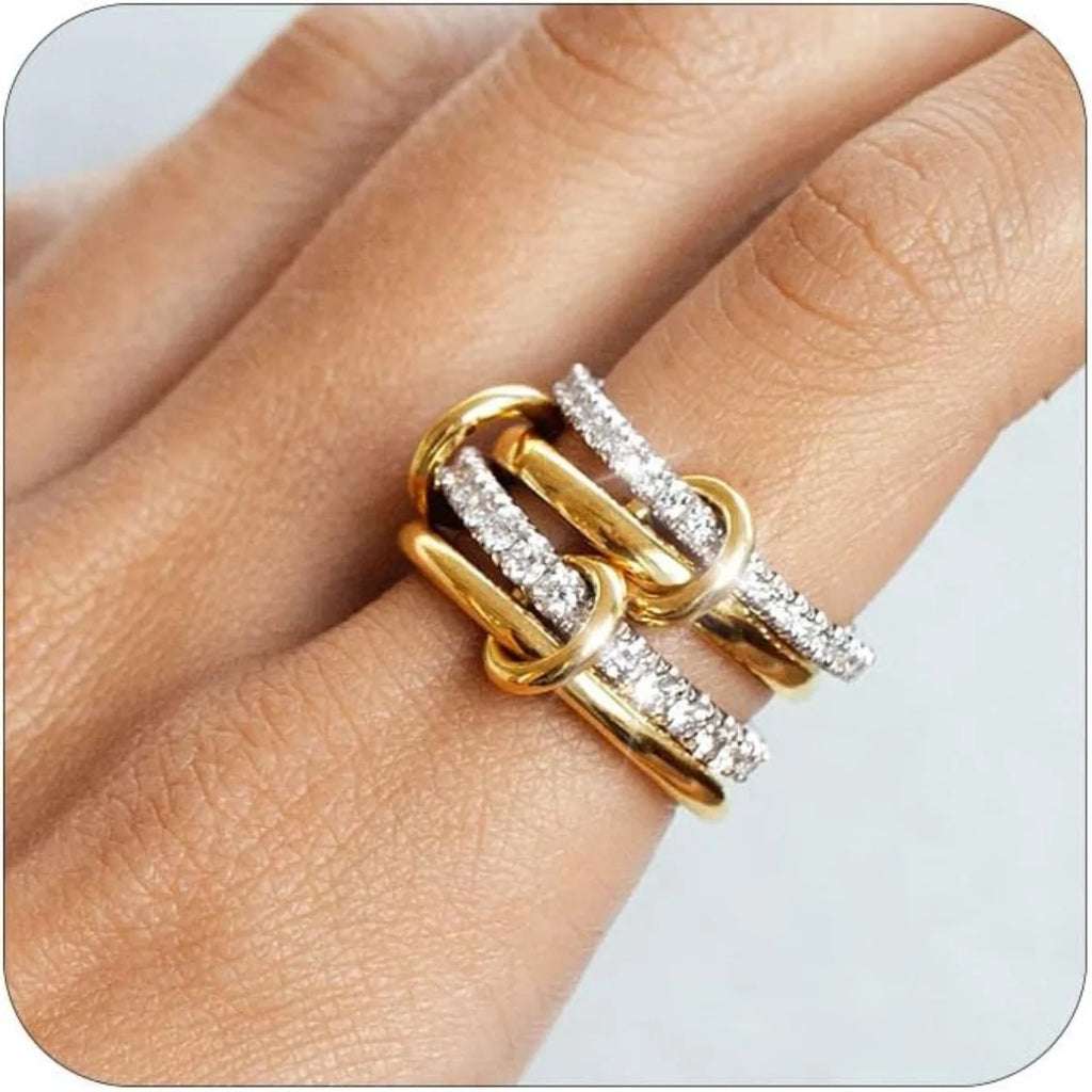 Two-Tone Hypoallergenic Copper Stackable Ring Set-HighTouch