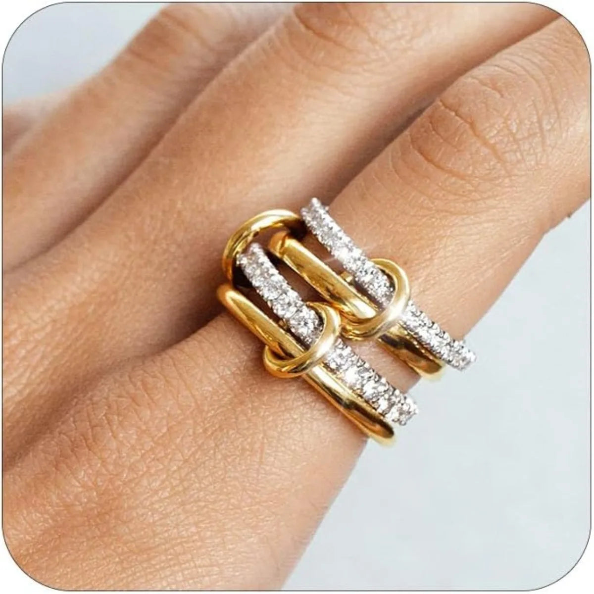 Two-Tone Hypoallergenic Copper Stackable Ring Set-HighTouch