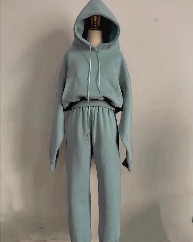 Women’s Fleece Tracksuit Set – Soft Hoodie & Jogger Pants for Cozy Style
