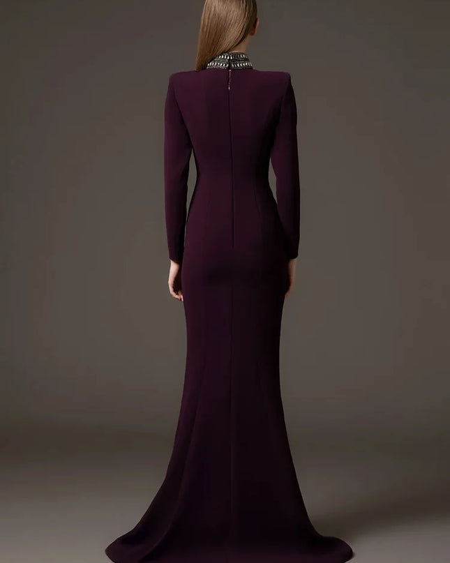 Beaded Diamond Maxi Dress