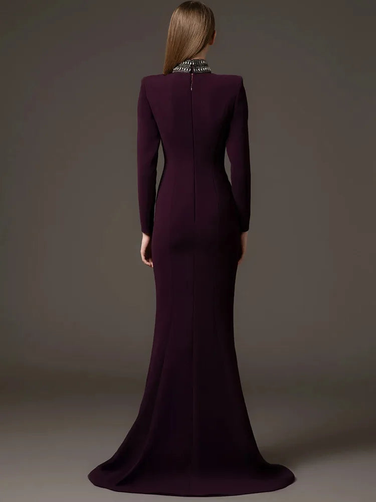 Beaded Diamond Maxi Dress