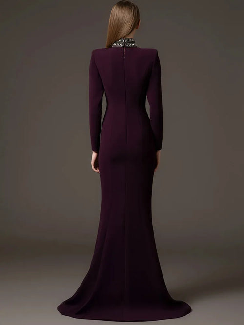 Beaded Diamond Maxi Dress