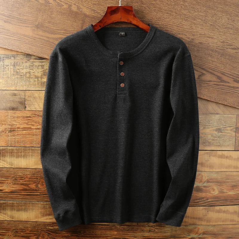 Men's Waffle Henley Shirt – Soft Everyday Style