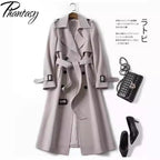 Phantasy Women’s Lace-Up British Style Trench Coat-HighTouch