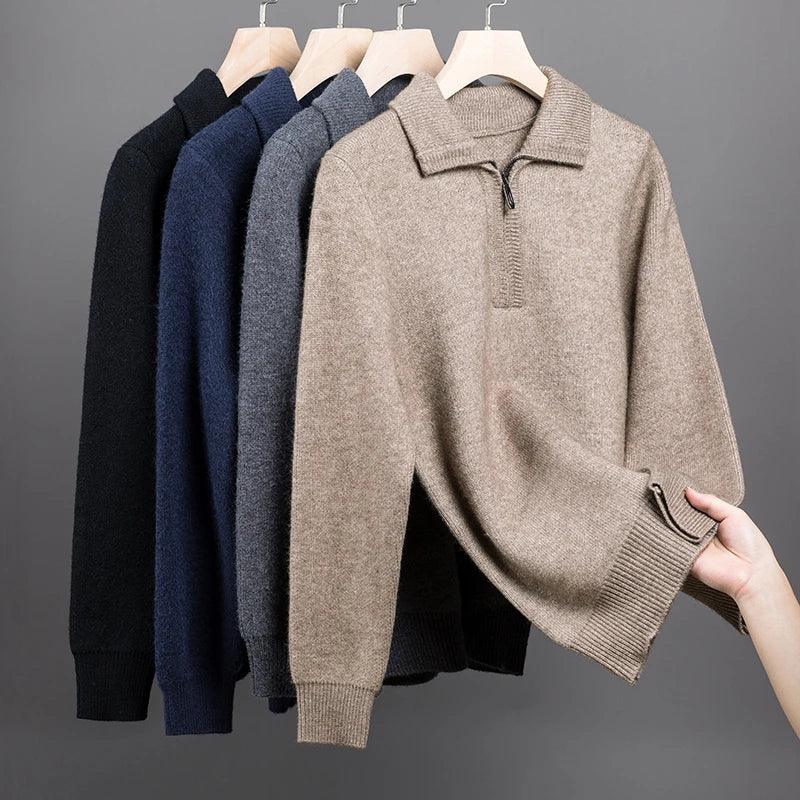 Men's Wool Quarter Zip Sweater – Soft & Lightweight