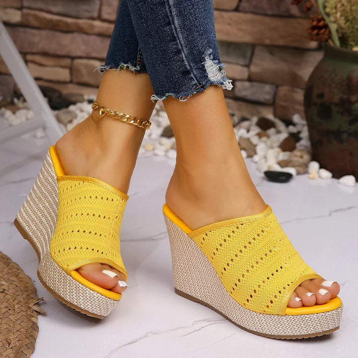 Lucia Knit Wedge Sandals - Women's Comfortable Summer Shoes